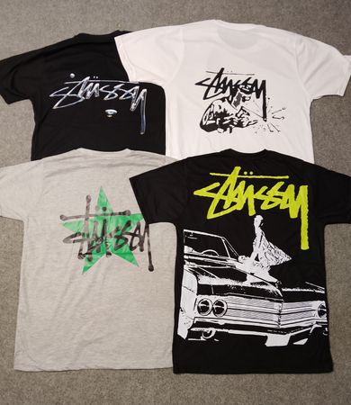 Stussy rework style mix design tees