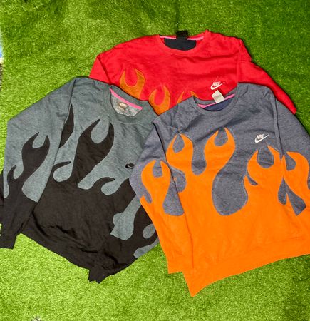 Upcycled Nike Flame Sweatshirts