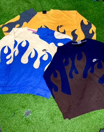 Upcycled Nike Flame Sweatshirts