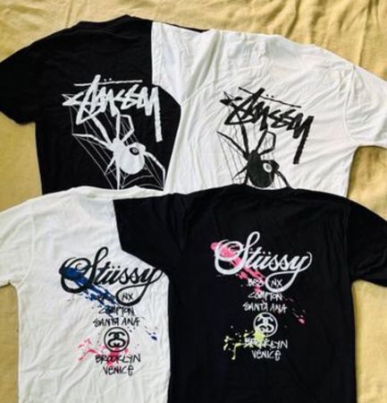 Camisetas estilo retrabalho stussy