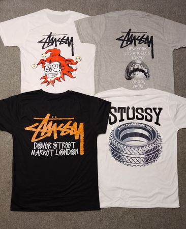 Stussy rework style mix design tees