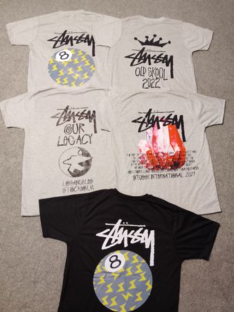 Stussy rework style mix design tees
