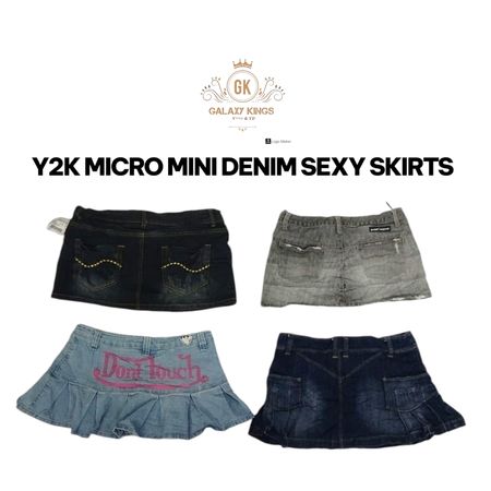 GONNE SEXY IN DENIM MICRO MINI Y2K