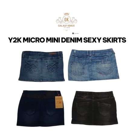 Gonne sexy micro mini in denim Y2K