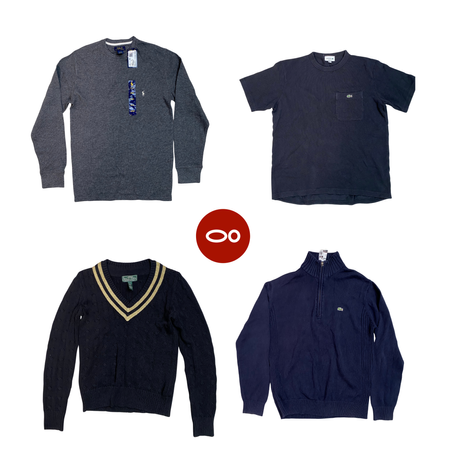 ラルフ・ローレンとラコステのニットウェアミックス