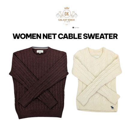 Y2K Women Net cable Sweater
