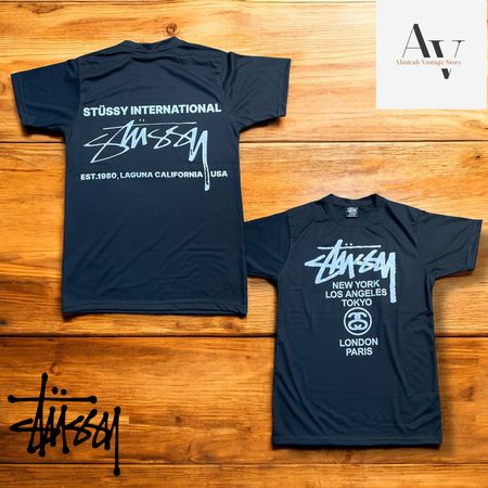Stussy rewokr style world your 2 sides printed t shirts