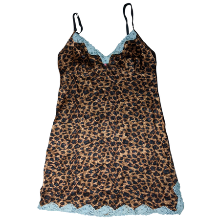 SAY#284 Bold Y2K Leopard Print Slip Dress – Fierce & Flirty Retro Vibe