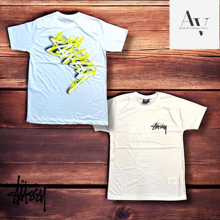 Stussy rework style yellow stussy tee
