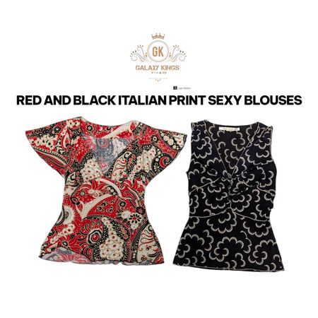 Gothic Girls Italian Print Sexy Blouses