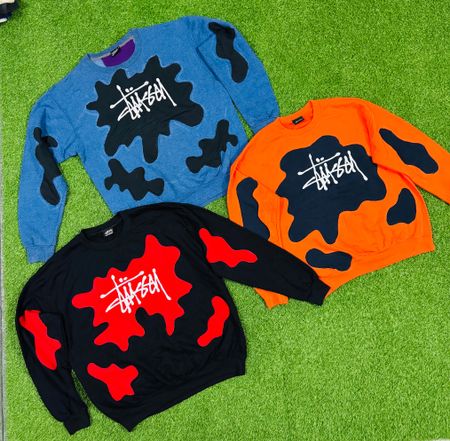 Suéteres stussy estilo rework