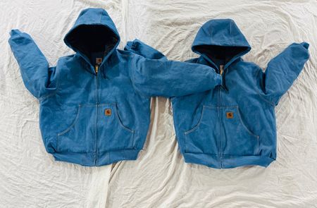 Reworm style sky blue carhartt denim jackets