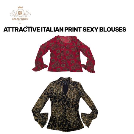 Attractive Italian Print Sexy Blouses