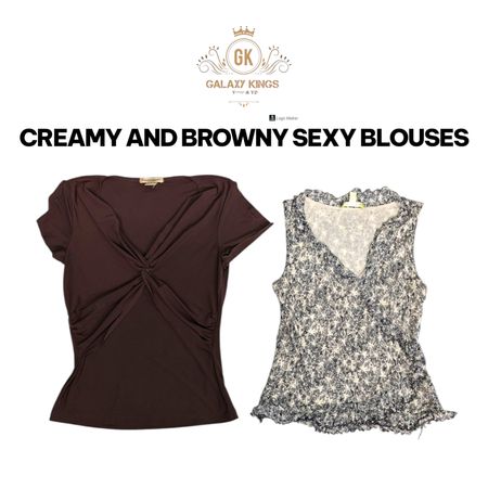 Creamy And Browny Sexy Blouses