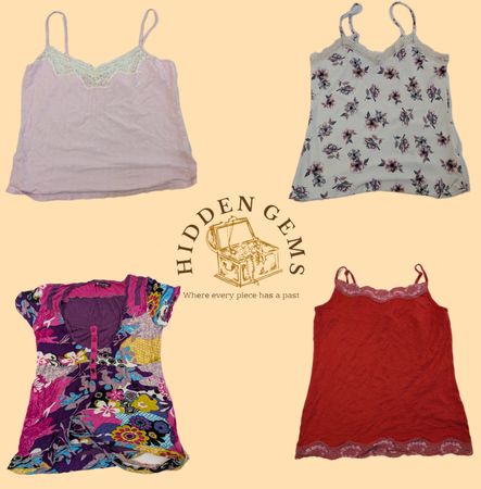 Top de alças de menina fofa misto Y2K (HG-039)