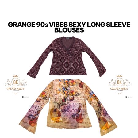 Grange 90s Vibes Sexy long Sleeve Blouses