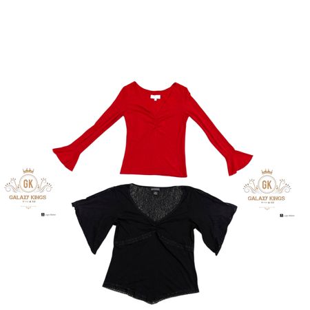 Red And Black Gothic Girls Blouses