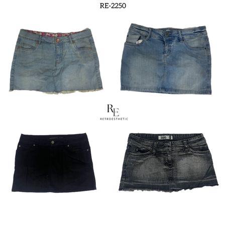 Y2K IT Girl Denim Micro Mini Skirts (RE-2250)