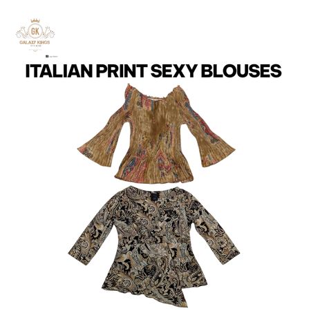 Italian Print Sexy Blouses