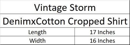 Upcycled Denim & Cotton Cropped Shirt