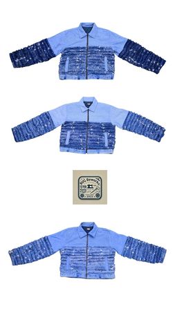 Upcycled Denim Fringe Jacket