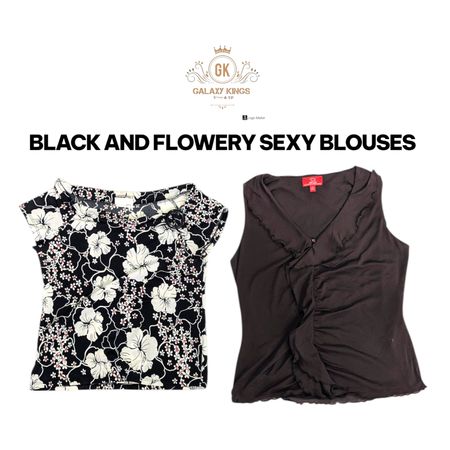 Black and Flowery Sexy Blouses