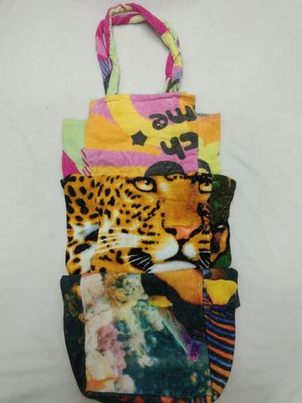 CR5377 UPCYCLED PRINTED TOWEL HANDBAG