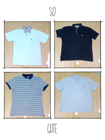 JA 0377 Vintage Mix Branded Three Button Collar T-shirt