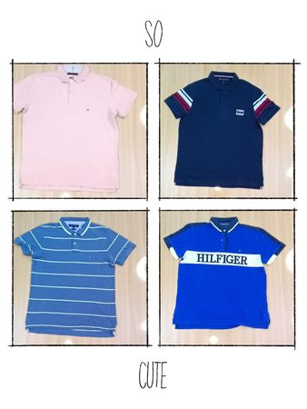 JA 0362 ビンテージ トミーヒルフィガー 三つボタン カラー Tシャツ