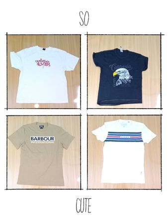 JA 0349 ヴィンテージミックスブランデッドラウンドネックTシャツ