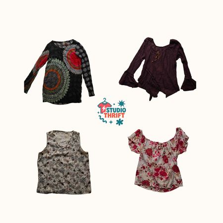 Blusas de malla boho románticas Y2K