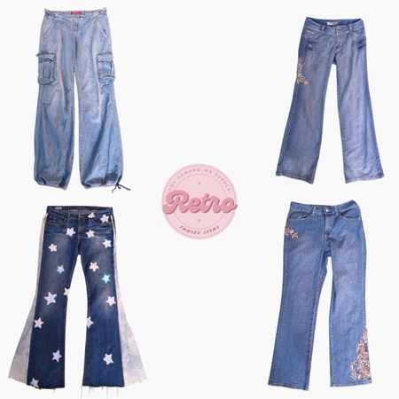 Jean évasé à la mode Y2K
