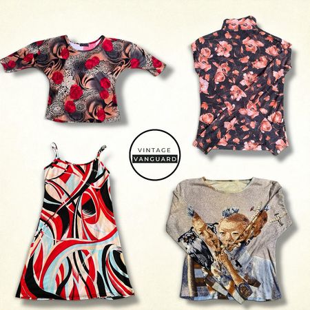 Y2k Pattern Play Printed Blouse