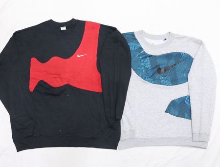 CR4913 UPCYCLED BRAND PTCHWORK SWEATSHIRT