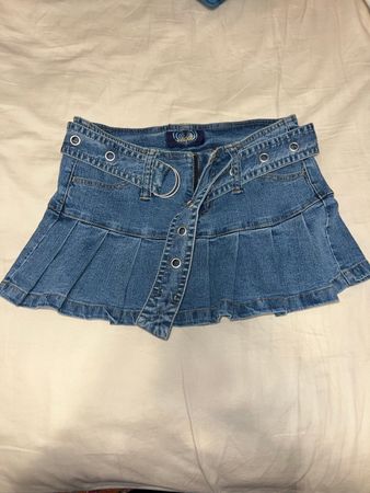 Denim mini skirts