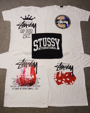 Stussy rework style mix design tees