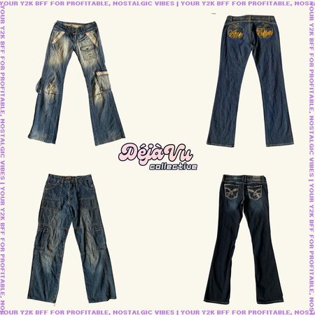 Y2K Cyber Girl Era Denim Flared Jeans