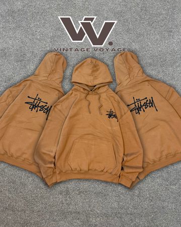 Stussy Rework Style Brown Pullover Hoodies - #29825