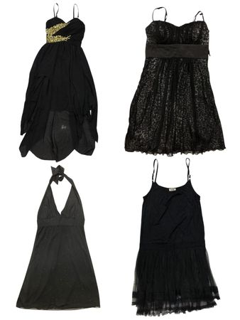 Pretty Black! Y2k Dresses: S-1252