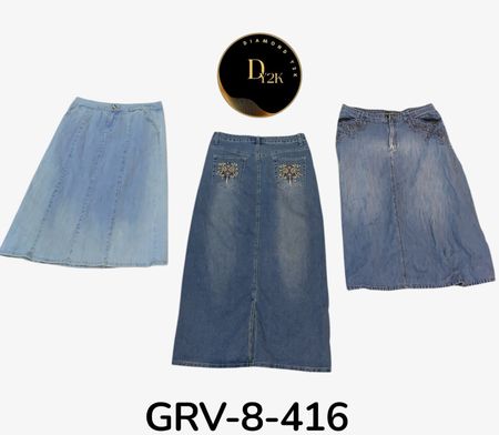 Jupe longue en denim – Style classique inspiré des années 2000 ( GRV-8-416)