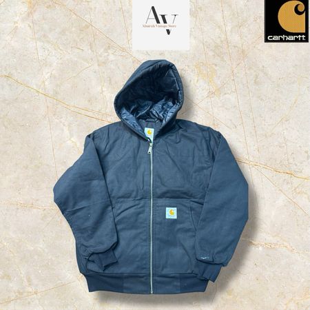 Carhartt rework style black hooded jacket