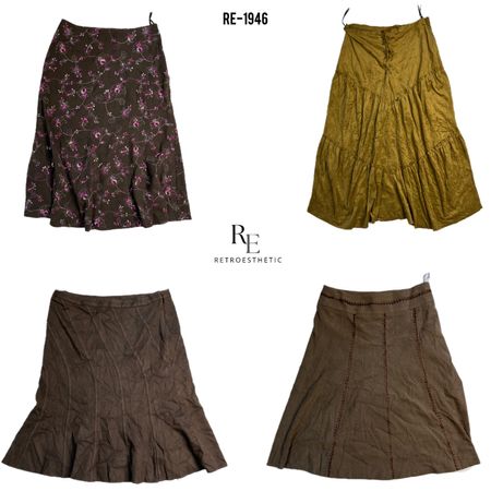 Y2K Unique Suede Mix Skirts (RE-1946)