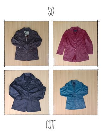 JA 0434 Y2K Casaco Trench de Couro Feminino