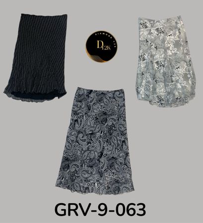 Classic Black White Printed Poly Skirt – Timeless Y2K Fashion(GRV-9-063)