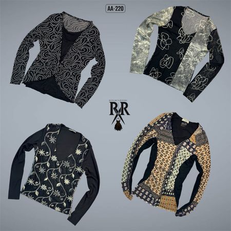 Y2K All Black Rave Full Sleeve Tops (AA-220)