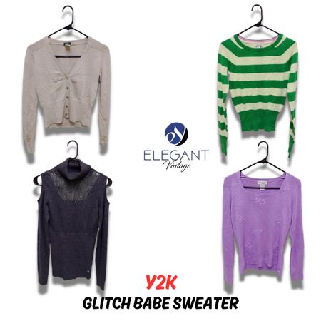 Y2K Glitch Babe Sweaters - EV0563