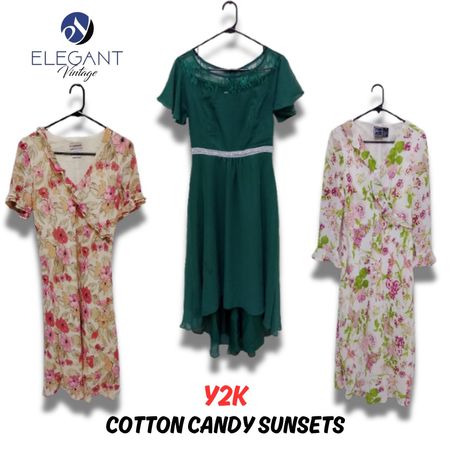 Y2K Zuckerwatte Sonnenuntergänge Maxi Kleider - EV0564