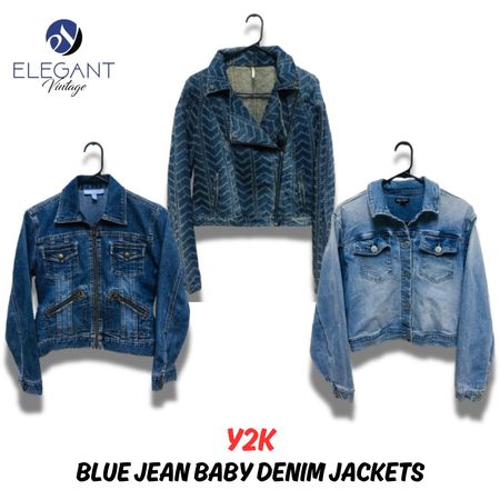 Y2K Blue Jean Baby Denim Jackets - EV0587