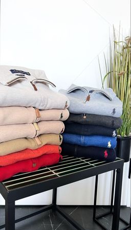 Ralph Lauren cable knits and half zipper sweater