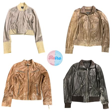 Y2K Retro Frontzip Lederjacken